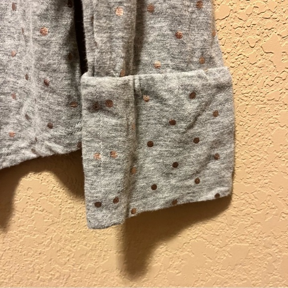 LOFT, Long Sleeve Light Weight, Gray with Gold Dots Shirt, Size Medium - Picture 7 of 9